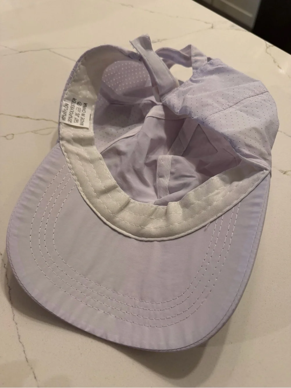 NWOT Unbranded Women’s White Ponytail Velcro Baseball Cap